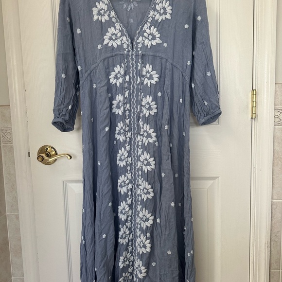 Free People Embroidered Fable Midi Dress. - Picture 4 of 7